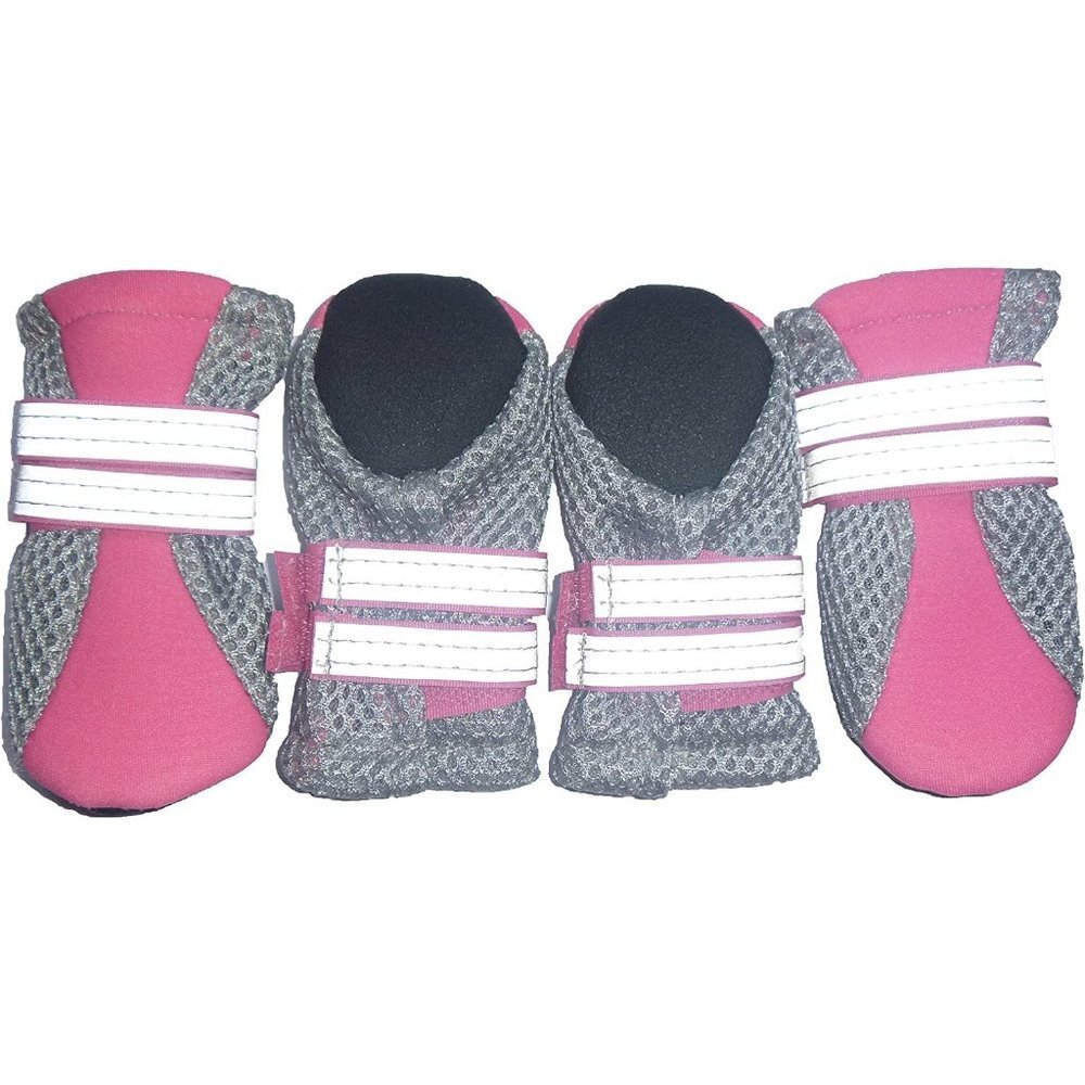 Small Dog or Puppy Soft Sole Nonslip Mesh Boots, with 2 Reflective Strap…